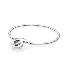 BBee, новинка 925, серебряный модный браслет с замком, бисер, сделай сам, браслет для оригинала Pandora, талисманы, женский браслет, ювелирное изделие, подарок для женщины