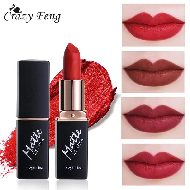 12 Colors Matte Lipsticks Waterproof Matte Lipstick Lip Sticks Cosmetic Easy to Wear Matte Batom Makeup Lipstick