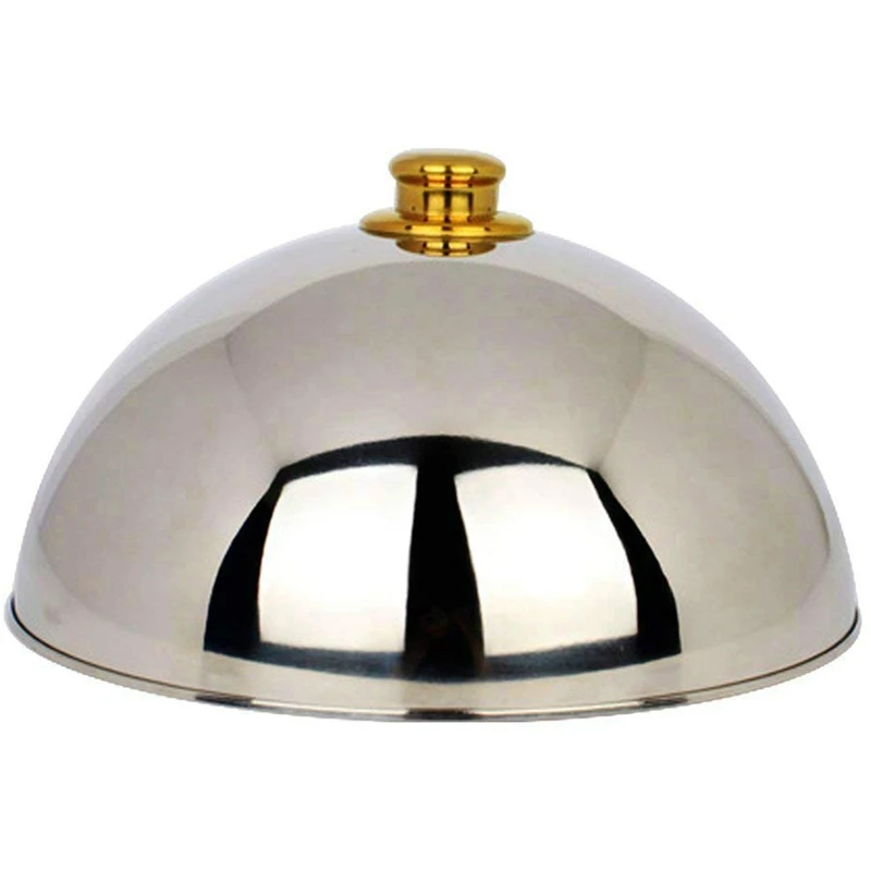 

IALJ Top 12 Inch Stainless Steel Cheese Melting Dome And Steaming Cover,Polished Steak Cover,Cloche Serving Dish Food Cover,Be