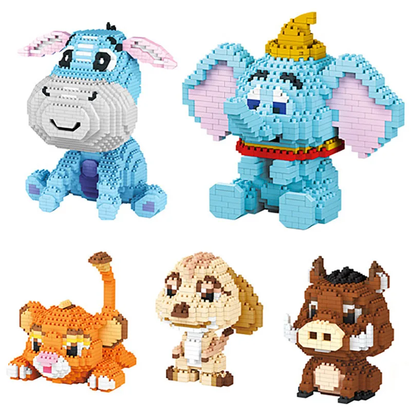 Серия Disney алмазные строительные блоки Eeyore Pluto Lion Simba Timon Pumbaa микро-фигурки для