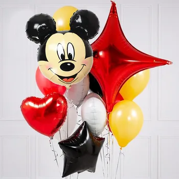 

Red Mickey Mouse Balloon Set Happy 1st Birthday Party Decoration Kids Boys Favors Cake Topper Banner Baby Shower Party Supplies