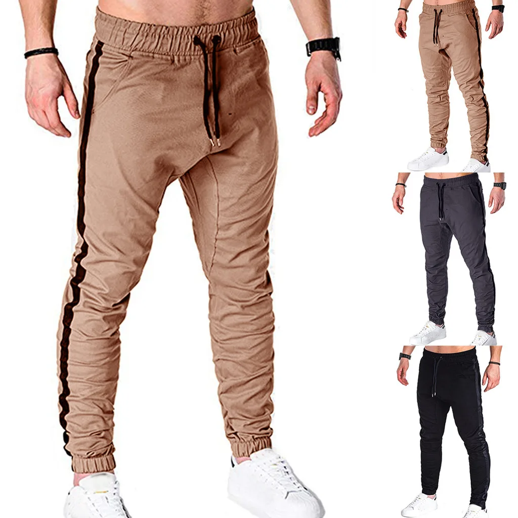 

New Style Classic pin tiao Men Loose Casual Cargo Trousers K94