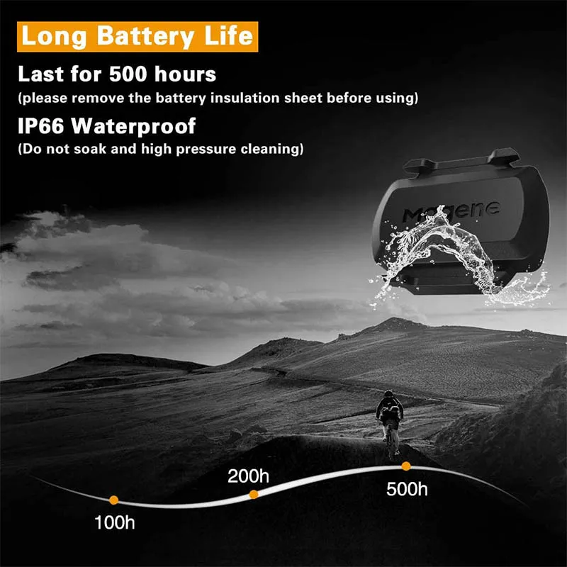 Magene S3+ Bicycle Speed/Cadence Sensor ANT+Bluetooth Wireless Speedometer Bike Dual Mode Sensor