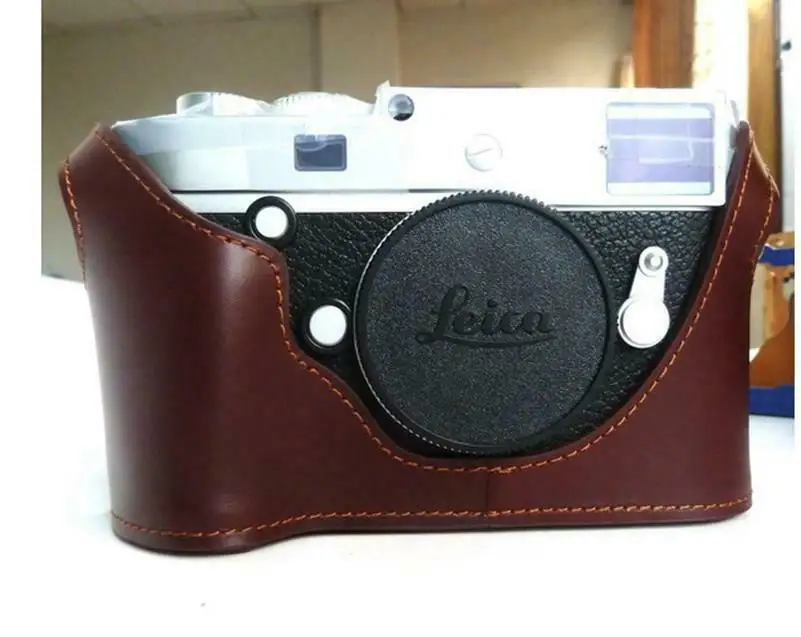 BrownA Натуральная коровья кожа половина сумка для Leica M240 MP240 MM246 MD262 - Цвет: BrownA