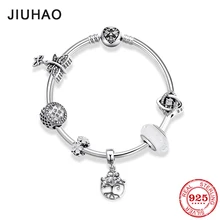 925 пробы Серебряный Очаровательный яркий CZ сердце Древо жизни Подвески Браслеты амулеты модный браслет браслеты Роскошные ювелирные изделия