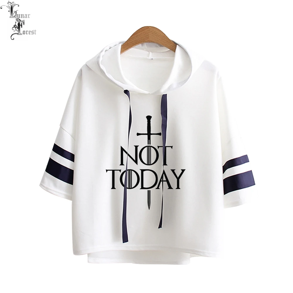 NOT TODAY/кофты с капюшоном и принтом женская модная летняя футболка коротким