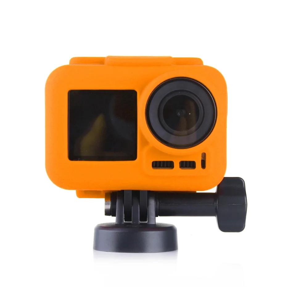Для Osmo Action Sport аксессуары для камеры подходит для DJI osmo экшн-рамка Мягкий силиконовый чехол защитный чехол - Цвет: Оранжевый №ff6600