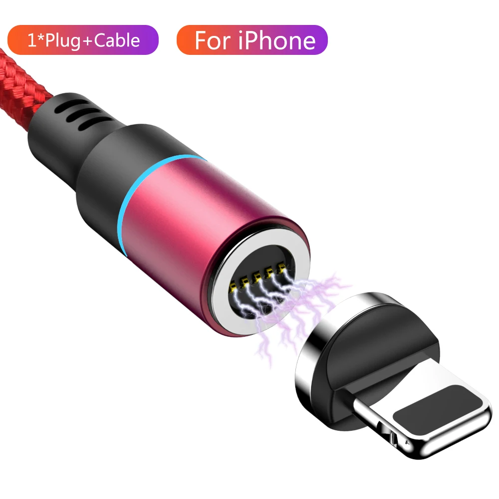 Магнитный кабель Micro usb type C для iPhone 6 7 8 X samsung S10 Plus Android кабель для быстрой зарядки данных 1 м 2 м USBC type C зарядное устройство для телефона - Цвет: Red For iPhone