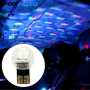 

FORAUTO Car Atmosphere Lamp Ambient Lamp Mini Colorful Music Sound Decorative Light For Festival Party Auto Interior Accessories