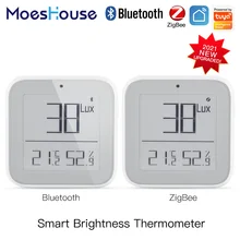 MoesHouse ZigBee Bluetooth Smart Brightness Thermometer Sensor Light Temperature Humidity Detector Tuya Smart App Alexa Control