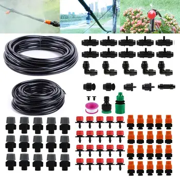 

15m Garden Watering Kits Facuet Connector / Spray Heads / Hose Automatic Drip Irrigation System Kit Water Spraying Dripper Set