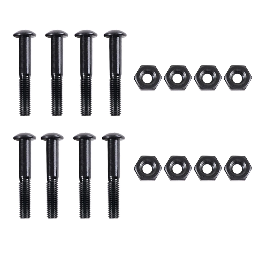 8pcs Longboard Skateboard 33mm Bolts Screws with Nuts Set Hardware for Speed Racing Skateboard Street Freestyle Skateboard