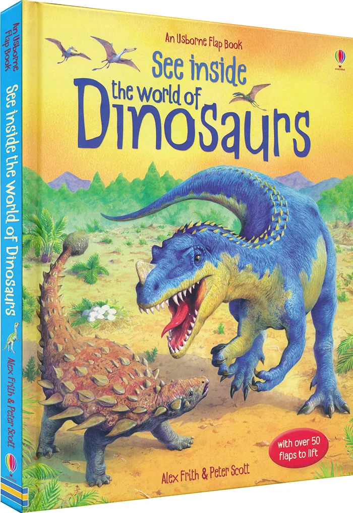 Книги для детей на английском языке 3D Usborne See Inside World of Dinosaurs Flap Book eduction чтение