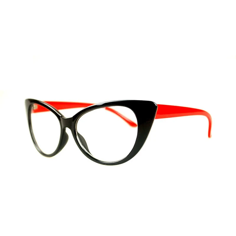 Seemfly женские очки оправа кошачьи прозрачные линзы сексуальные большая металлическая оправа брендовые дизайнерские оптические новые модные очки - Цвет оправы: 2