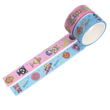 

1 Pcs 1.5cm*5m Sailor Moon Cartoon Paper Washi Tape Fashion Adhesive Tape DIY Scrapbooking Sticker Label Masking Tape