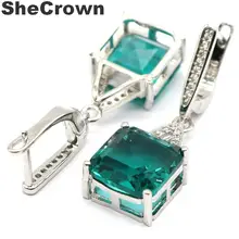 Дизайн 10,5 г Лондонский голубой топаз натуральный кубический цирконий подарок серебряные серьги гвоздики 28x21 мм