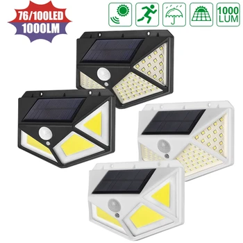 

1/2/4pcs 100 LED Solar Light Outdoor Solar Lamp Powered Sunlight Waterproof PIR Motion Sensor Street Light for Garden Decoration