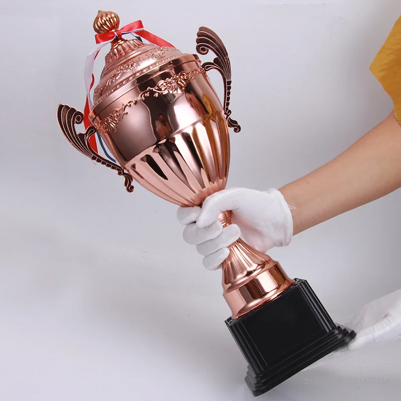 Commercial Covered Metal Trophy Universal Trophies  Souvenir Cup Customizable Reward Home Decor Gold, Silver, Bronze, Medal 1Pc