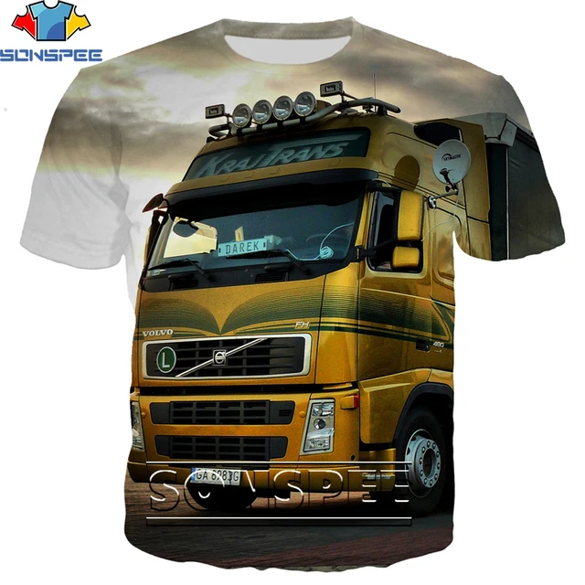 SONSPEE Truck Car 3D Print Hip Hop Men's T Shirt Fashion Harajuku Short Sleeve Funny Logo Men Women Tops Tees Shirts Homme 22936