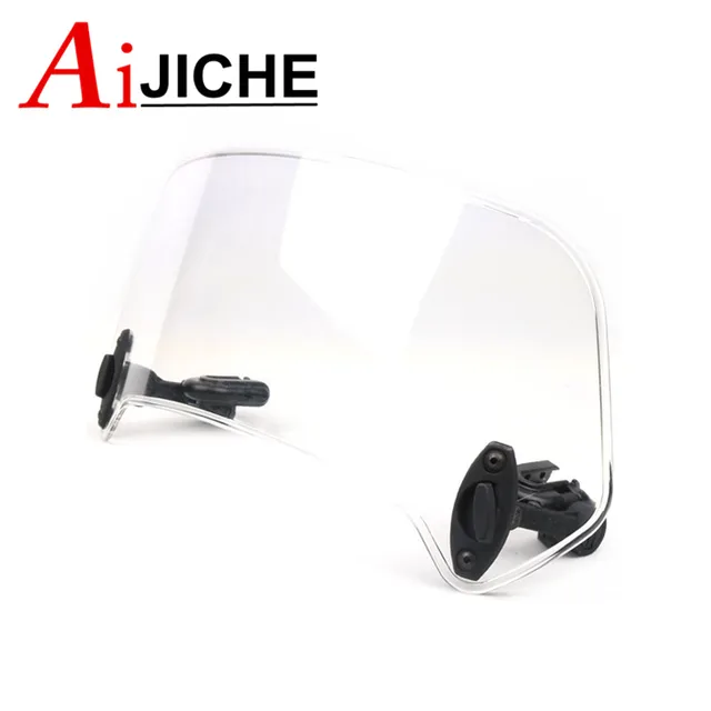 Universal Motorcycle Scooter Adjustable Clip On Windscreen Windshield Extension Spoiler Wind Deflector Adjustable Lockable Large transparent