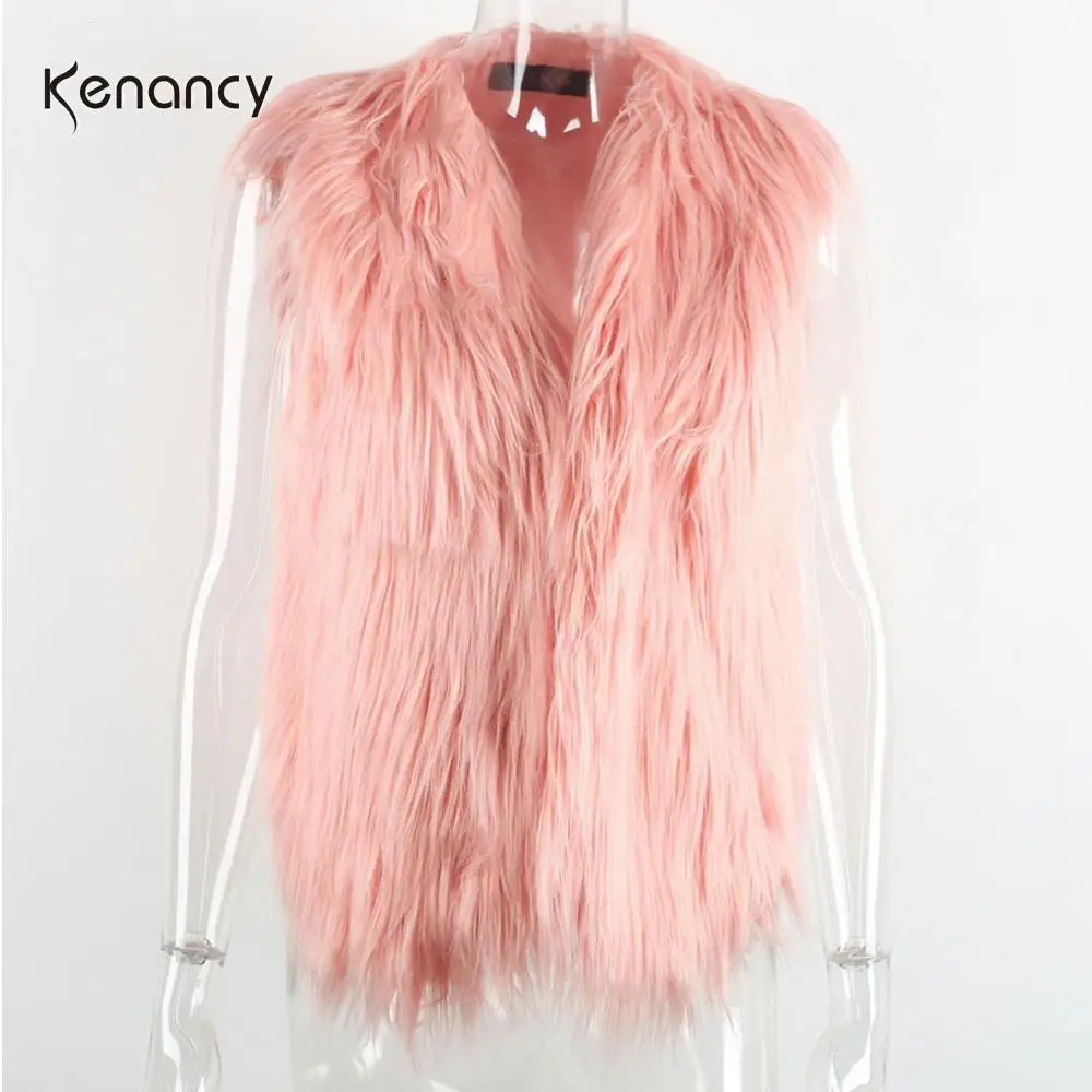 Новинка Женский Элегантный жилет Kenancy из искусственного меха осенне зимняя