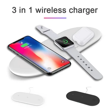 

Wireless Charger For iPhone 11 Pro Max Mobile Phone Fast Wireless Full Load 3 in 1 Charging Pad For Airpods 3 For Apple Watch 5