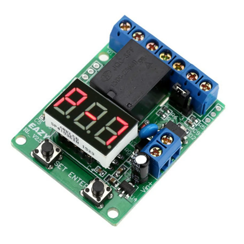 DC 12V 24V Digital Voltage Control Relay Module Switch Board LED Voltmeter Charging Discharge Monitor | ЖК-модули