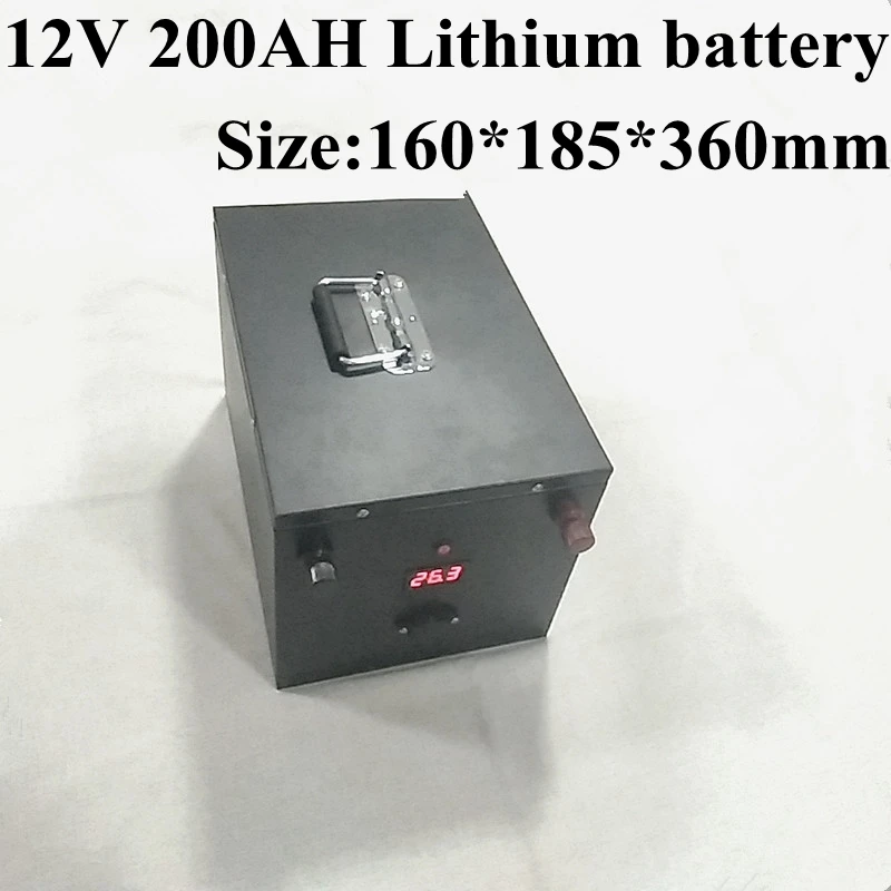 12V 200Ah литий-ионный аккумулятор Встроенный BMS для солнечной системы/электрическая лодка/система хранения энергии/RV/солнечная панель+ зарядное устройство