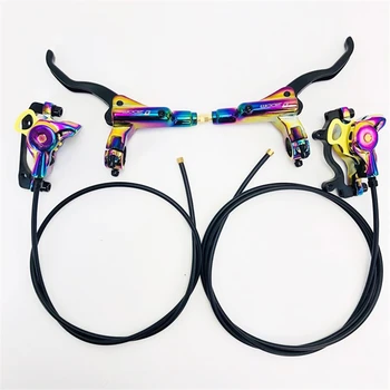 

Rainbow Bicycle Hydraulic Disc Brake MTB Bicycle Oil pressure Disc Brake Colorful Kits 800/1400mm Mountain Bike Caliper Clamp
