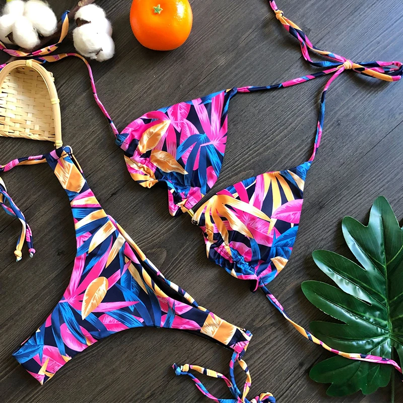 

Новый бандажный Микро Бикини Мини Холтер купальный костюм бразильский купальник стринги комплект бикини пуш-ап бикини 2021 21 цвет