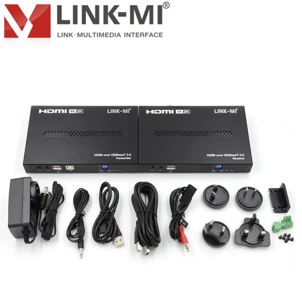 HDBaseT ультра тонкий удлинитель комплект HDMI 2,0, 4K2K@ 60 Гц 4:4:4, до 100 м HDR, EDID удлинитель