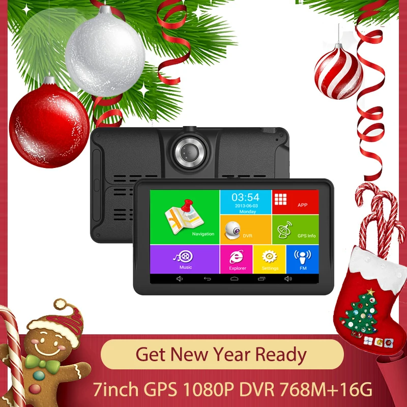 Android 7 Inch Touch Screen Car DVR HD 1080P 3D GPS Navigation 24H Parking Monitor Dash Camera Video Registrar With Sunshade | Автомобили