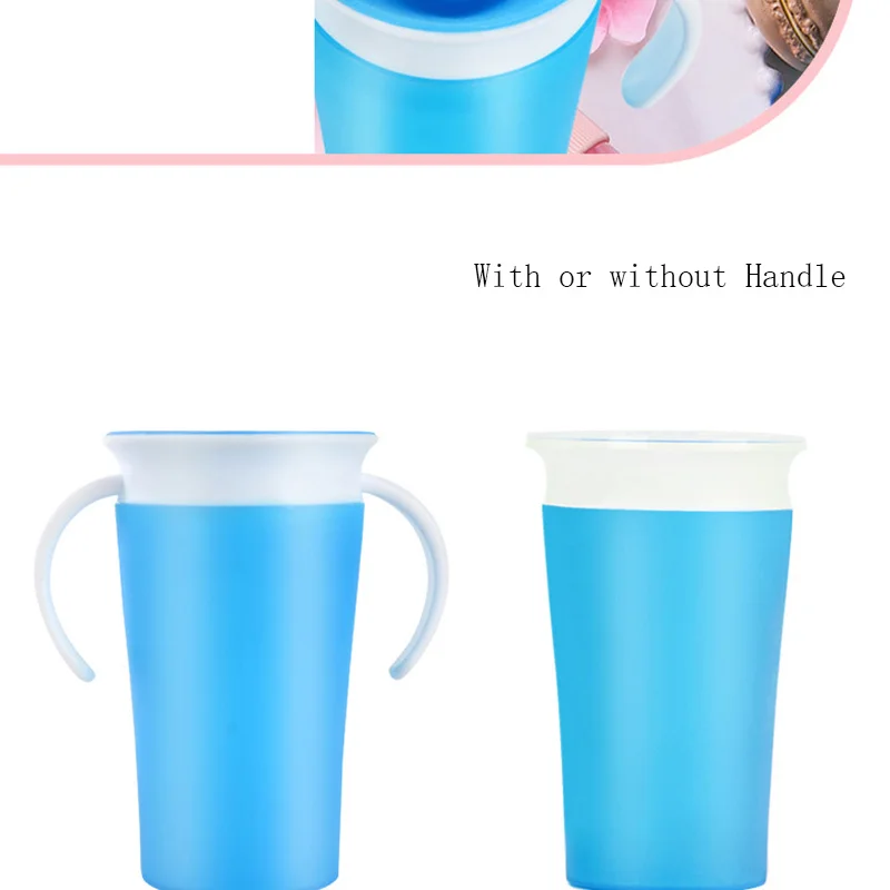 260ml Babies Training Miracle Cups With Handles 360 Degree Drink Prevent Leaking Spilling Cup