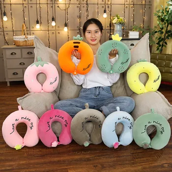 

U-shaped Pillow Memory Foam Cartoon U-shaped Pillow Core Cute Neck Travel Pillow Nap Pillow Four-sided Elastic Jacket Custom