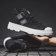 Новые осенние мужские ботинки модные трендовые мужские парусиновые прогулочные ботинки Спортивная обувь для мужчин в английском ретро стиле рабочие зимние I2-29 г