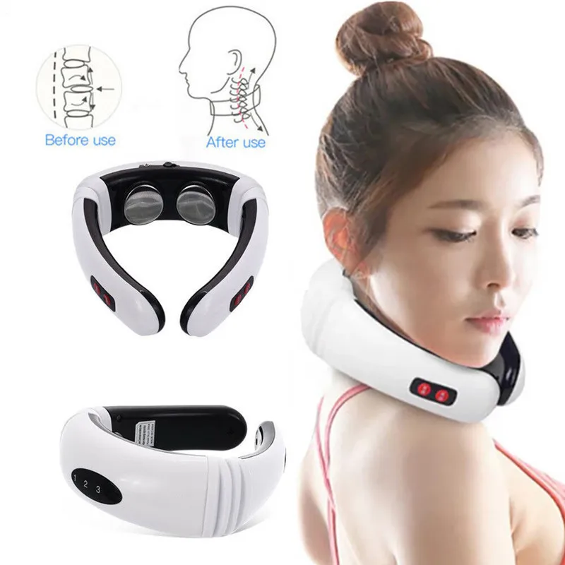 

Electric Neck Massager Pulse Back 6 Modes Power Control Far Infrared Heating Pain Relief Tool Health Care Relaxation Machine