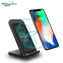 Беспроводная подставка для зарядного устройства для iPhone 11 Pro XS Max XR X 8 samsung S10 S9 S8 Note 10 9 Qi Быстрая Зарядка Док-станция держатель с вентилятором