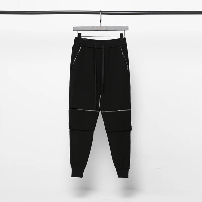 

Owen Seak Men Casual Harem Pants high Street Wear Length Pants Men's Clothing Sweatpants Spring Black Pants