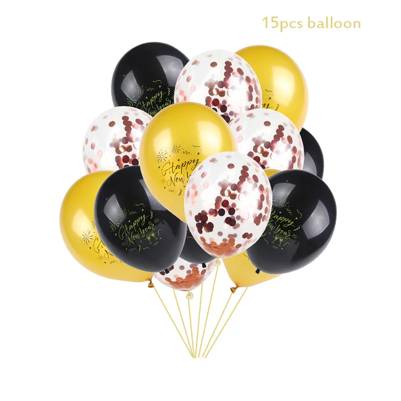 15pcs balloon f Воздушные шары Золотое серебряное число фольгированные гелиевые балоны счастливый год воздушный шар Счастливого Рождества год вечерние украшения Noel - Цвет: 15pcs balloon f