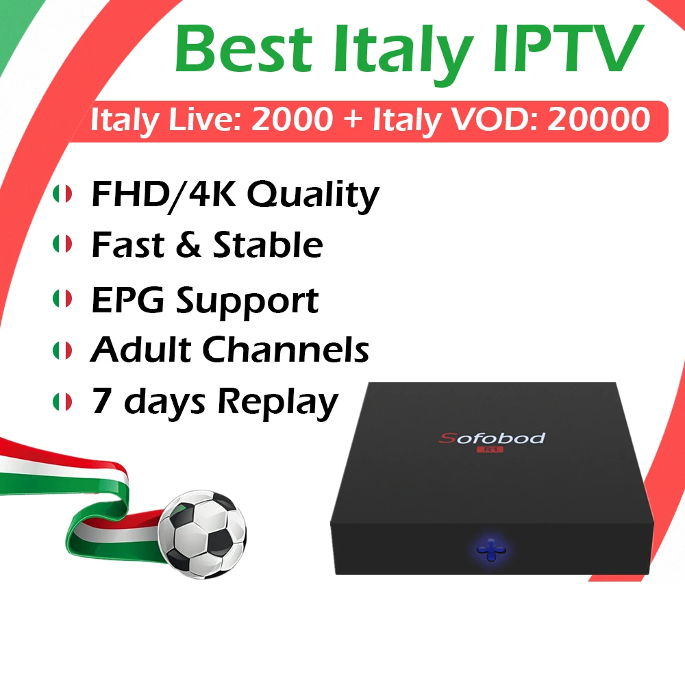 Sofobod Android ТВ коробка+ британский английский IP ТВ 10000Live+ 60000 VOD 1G/8G, Wi-Fi, 4K HD Smart IP ТВ коробка Европа Германия Италия ip-телевидение с албанским каналом