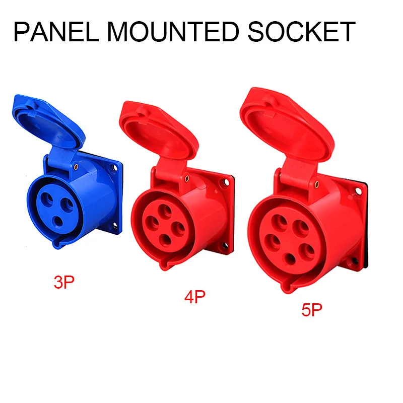 thumbnail image 2 of CEE INDUSTRIAL PLUG WALL SOCKET CONNECTOR SOCKET 16A 32A 3 PIN 4 PIN 5 Pin Bluered Single Phase220vthree Phase440v 2 of 10