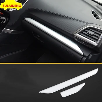 

2pcs For Subaru Forester 2019 Carbon fiber ABS Instrument panel bright strip decoration cover trim Car Styling Accessories