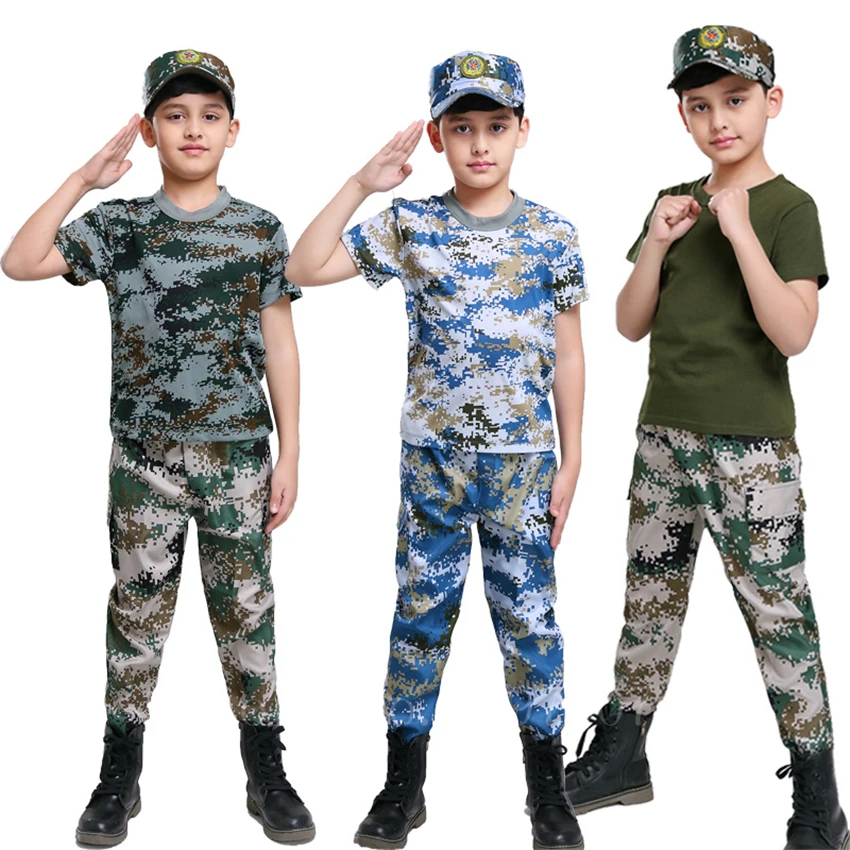 

Military Uniform for Children Tactical Combat Training Clothing Set Summer Kids Camouflage Outdoor Hunting Army Suits