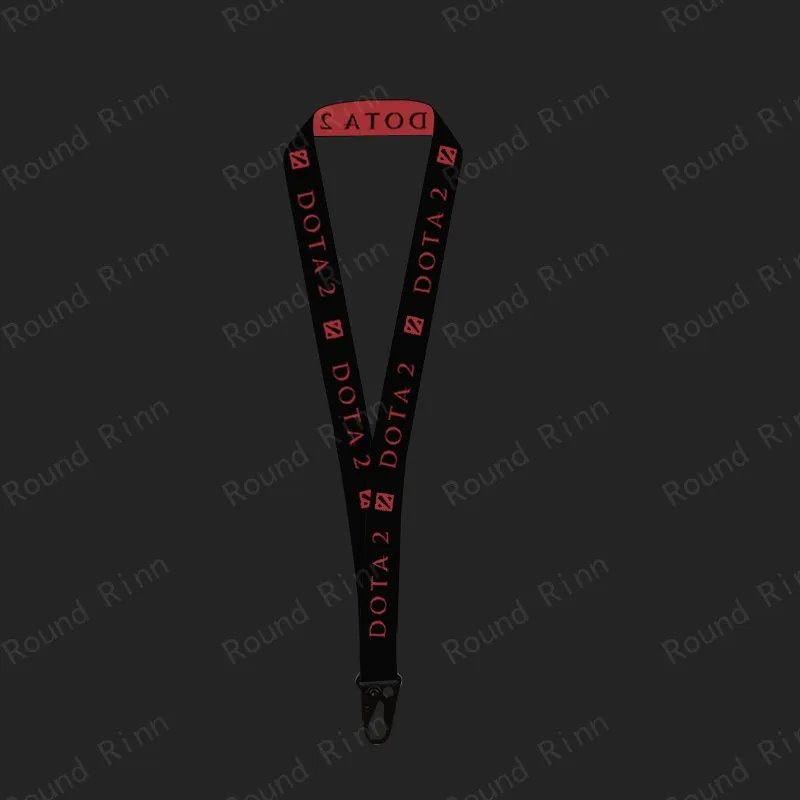  DOTA 2 Logo Cosplay Strap Black Mobile Phone Lanyard with Metal Buckle
