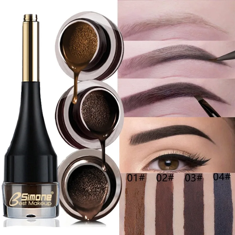 How to buy Price of  4 Colors Eyebrow Enhancers Fiber Natural Hair Gel Makeup Eye Brow Extension Tinted Black Brown Long