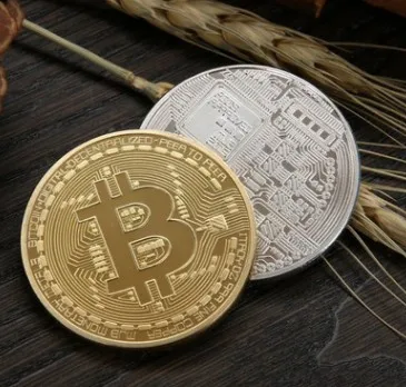 Позолоченные физические биткоины позолоченные коллекционная Коллекционная