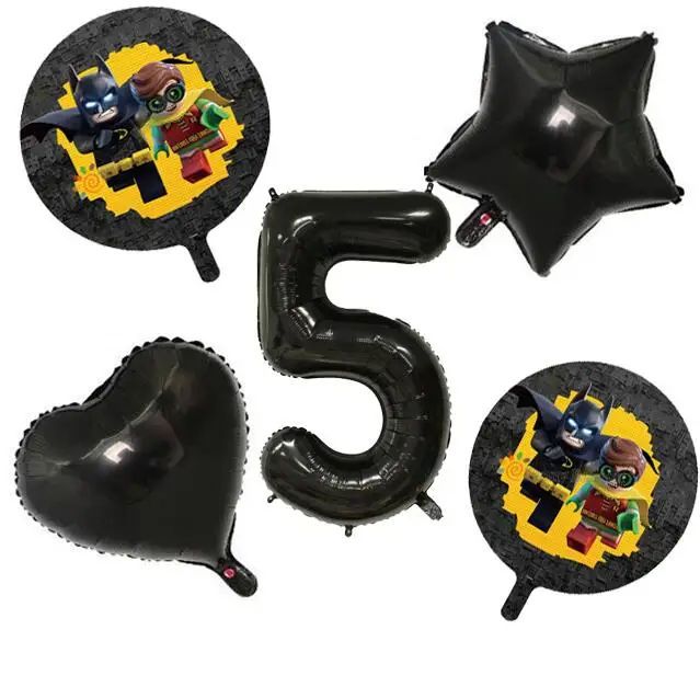 5 шт. воздушные шары супергероя, черная звезда, Бэтмен, фольга, Балон, детские товары для дня рождения, 30 дюймов, воздушный шар, игрушка для маленьких мальчиков - Цвет: 5