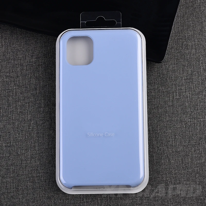 Официальный силиконовый чехол с логотипом для Apple iPhone 11 Pro Max, задняя крышка для iPhone X Xs Max XR 6 6s 7 8 Plus, чехол с коробкой - Цвет: Lilac