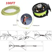 30.5m 100ft linha de pesca mosca linha principal pesca com mosca durável gancho fishline portátil prático