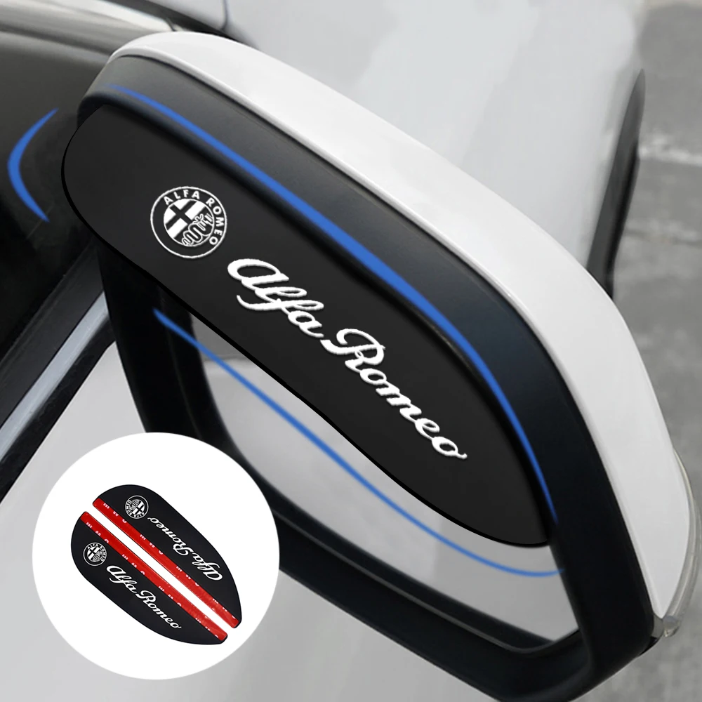 

2pcs Car Side Rear View Mirror soft rubber Rain Eyebrow Visor Look Sun Shade Auto Accessories For Italy ALFA ROMEO 147 159 156